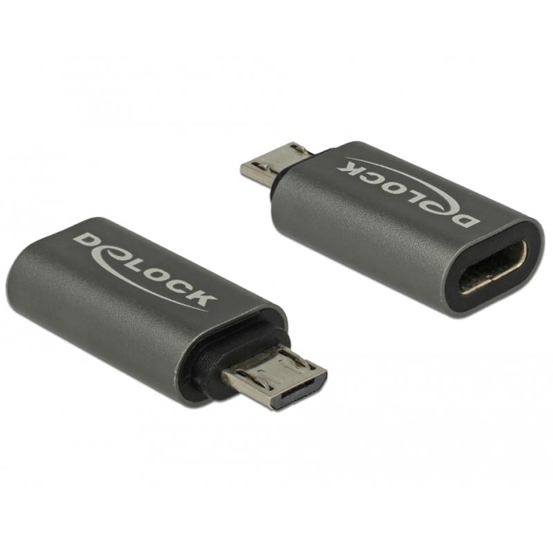 Delock Adapter USB 2.0 Micro-B Stecker zu USB Type-C 2.0 Buchse