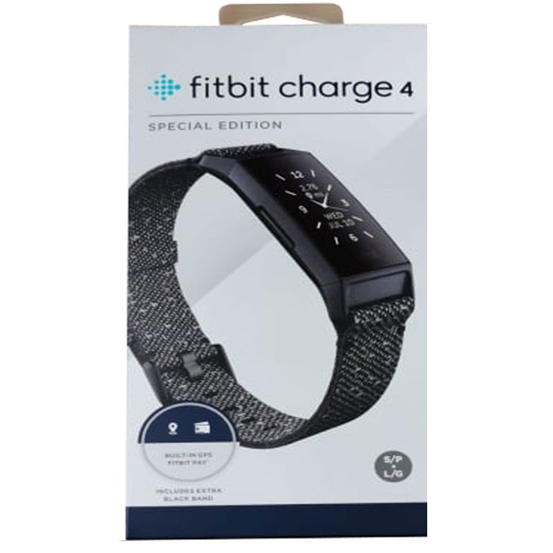 Fitbit Charge 4 NFC SE Reflektions-Gewebearmband Black/Granite