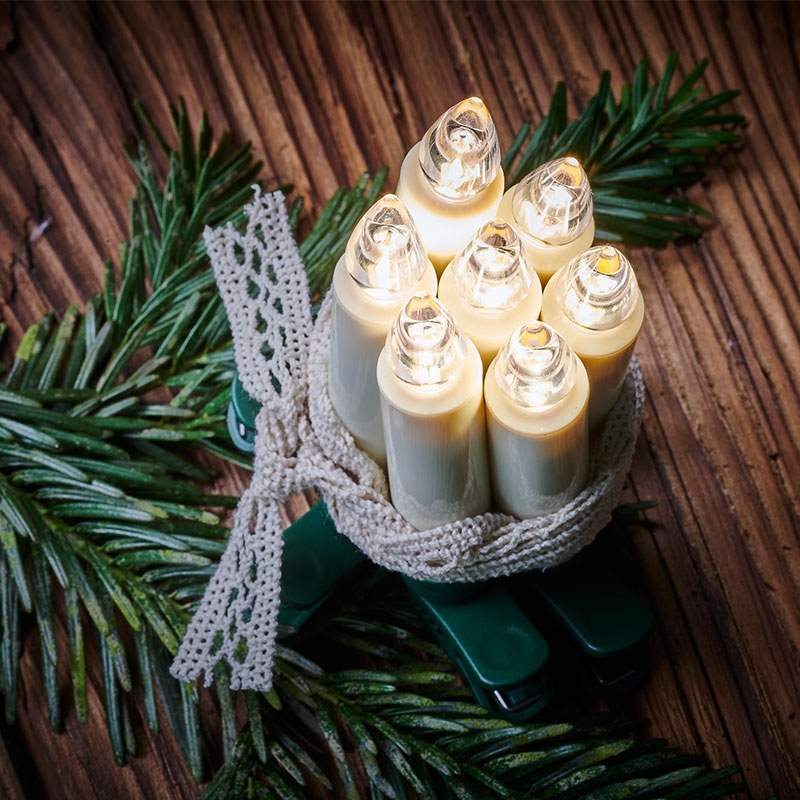 Krinner Lumix SuperLight Flame 6er Erweiterungs-Set Kabellose Christbaumkerzen Elfenbein (2. Wahl)