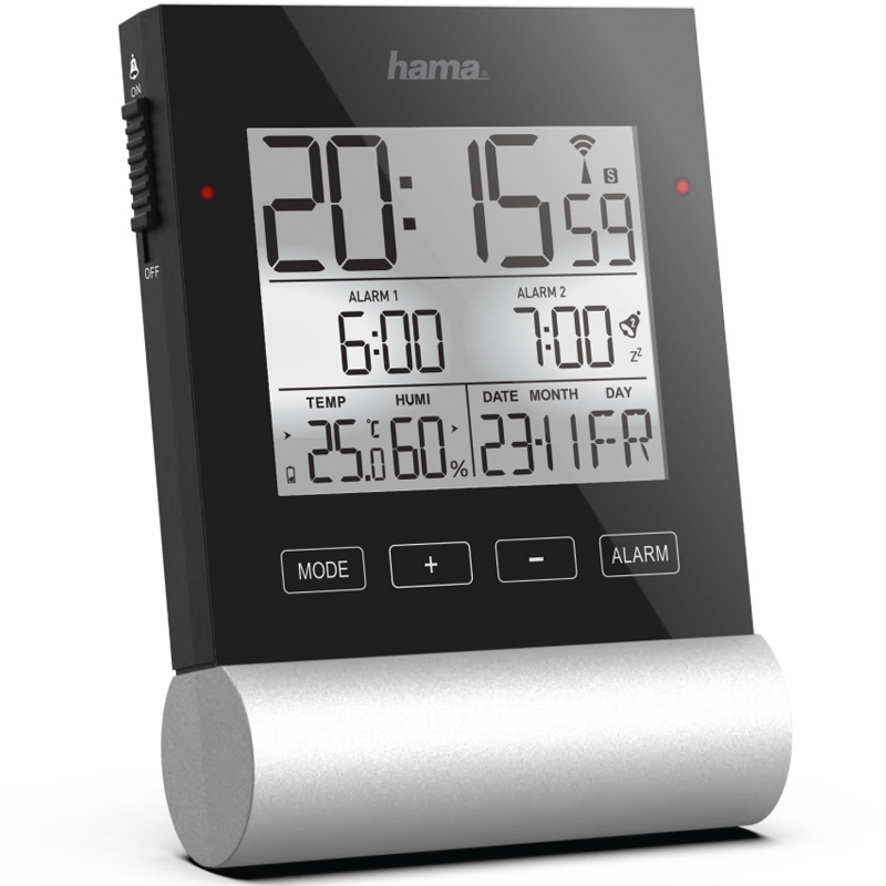 Hama Funkwecker Black Line schwarz