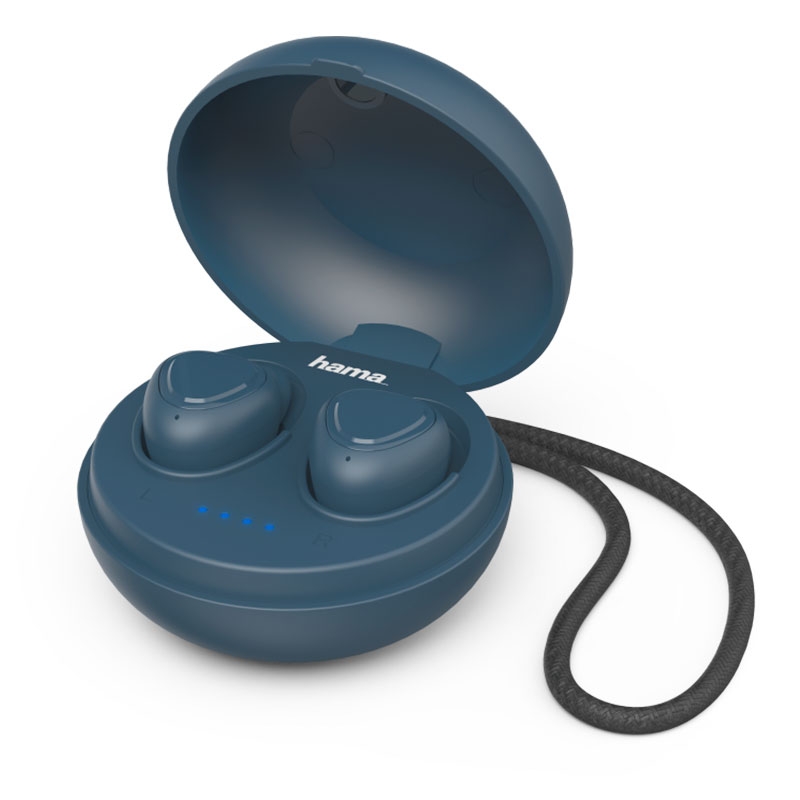 Hama Bluetooth®-Kopfhörer LiberoBuds In-Ear Full Wireless mit Ladestation blau