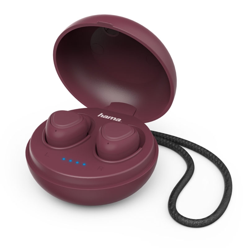 Hama Bluetooth®-Kopfhörer LiberoBuds In-Ear Full Wireless mit Ladestation rot