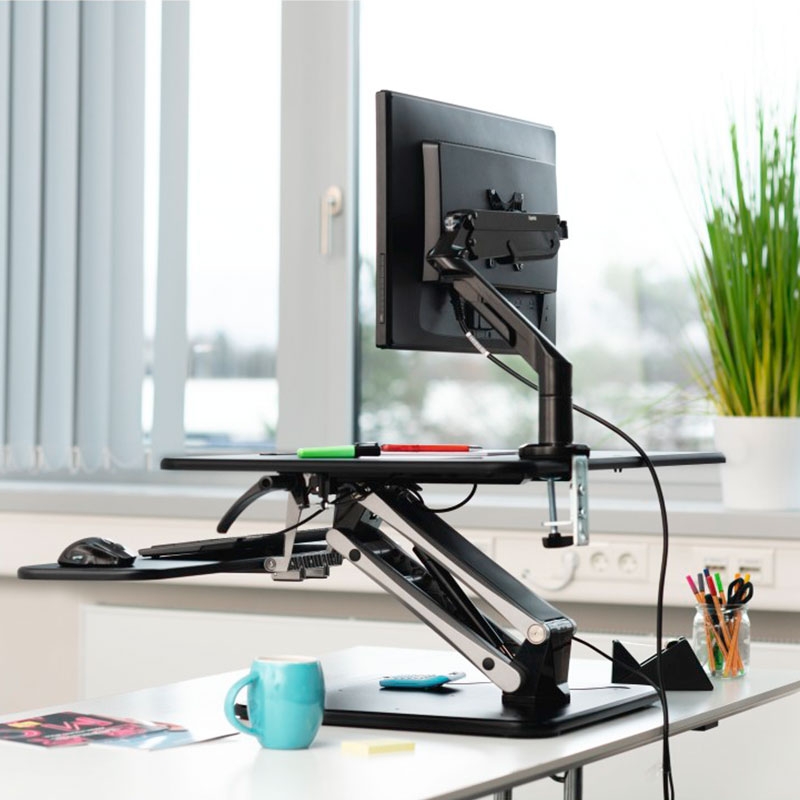 Hama Aufsatz für Sitz-Steh-Arbeitsplatz, M (80,0 x 52,0) schwarz