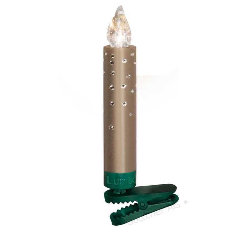 Krinner Lumix SuperLight Crystal 14er Basis-Set Kabellose Christbaumkerzen Cashmere