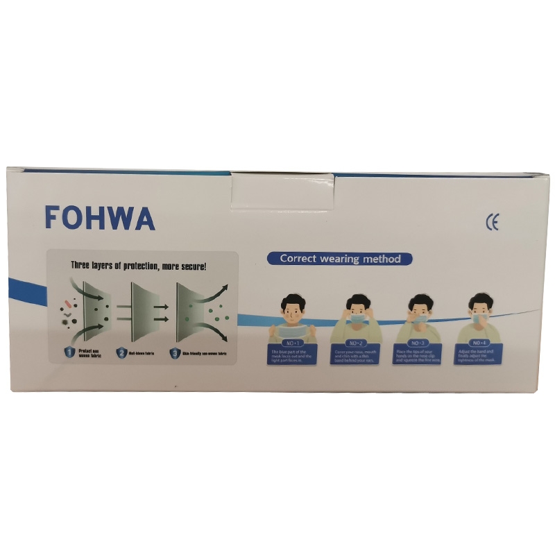 Mund-Nasen-Schutz 50er Pack weiß/blau