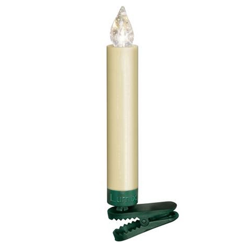 Krinner Lumix SuperLight Mini 12er Basis-Set Kabellose Christbaumkerzen Elfenbein