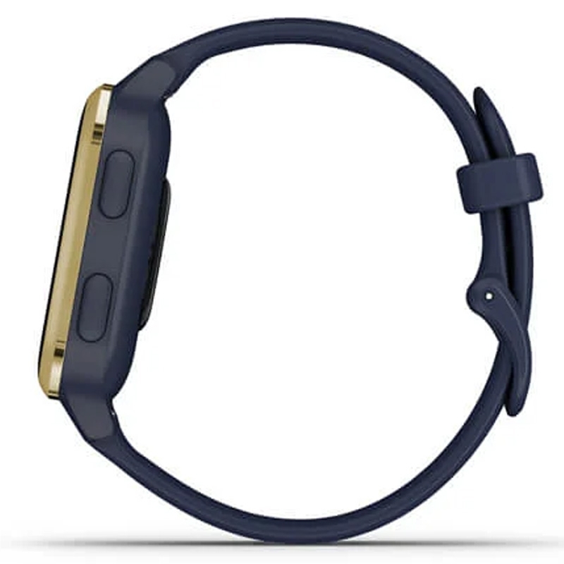 Garmin Venu SQ Music GPS-Fitness-Smartwatch dunkelblau/weißgold