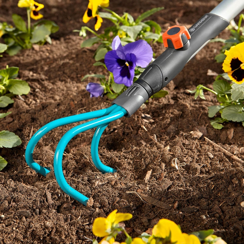 GARDENA 03087-20 combisystem-Komplettangebot (Rechenbesen + Grubber - Fugenkratzer + Stiel)