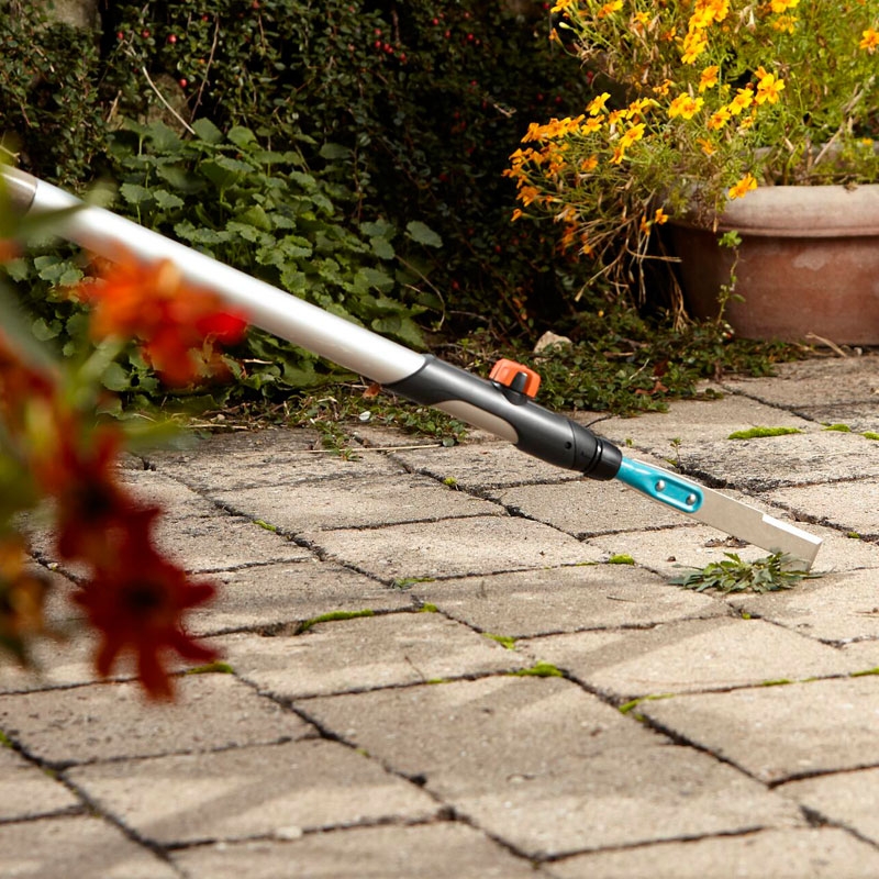 GARDENA 03087-20 combisystem-Komplettangebot (Rechenbesen + Grubber - Fugenkratzer + Stiel)