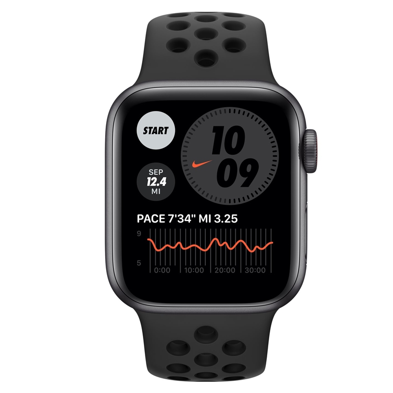 Apple Watch SE LTE Nike Space Grau 44mm Sportarmband Anthrazit/Schwarz