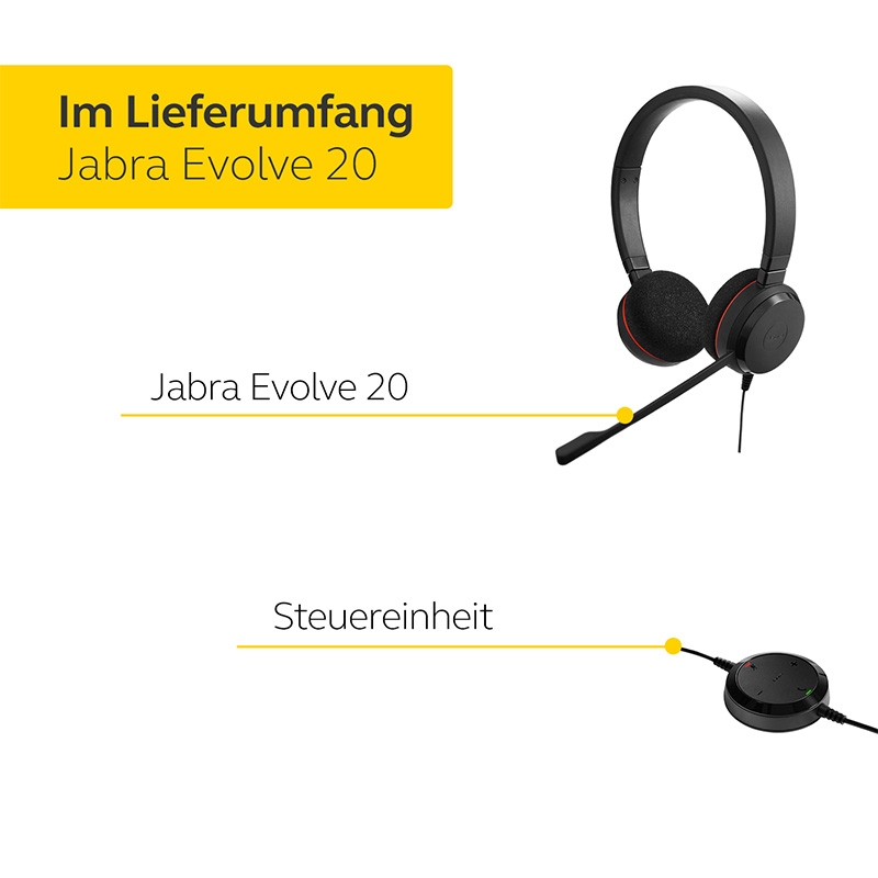 Jabra Evolve 20 Stereo Headset black