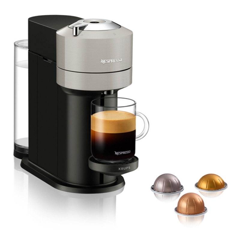 Krups XN910B Nespresso Vertuo Next Basic Kaffeekapselmaschine light grey
