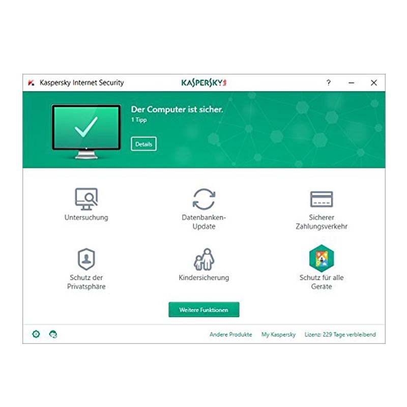Kaspersky Internet Security 3 Geraete Upgrade Sierra Box (DE)