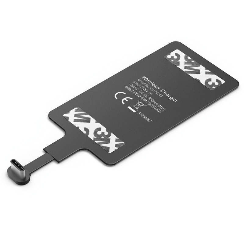 Hama Kabelloser Empfänger für Smartphones, USB Type-C, 800mA, Schwarz