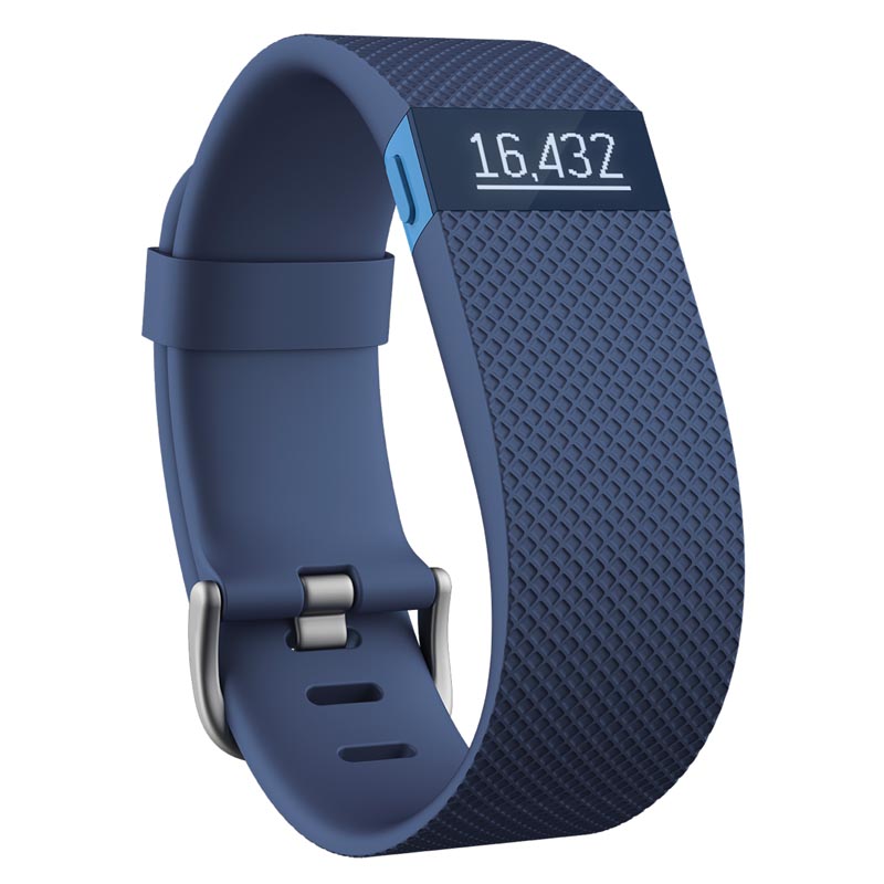 Fitbit Charge HR, Fitness-Armband mit Smartwatchfunktionen und Pulsfreqzuenz Large blau