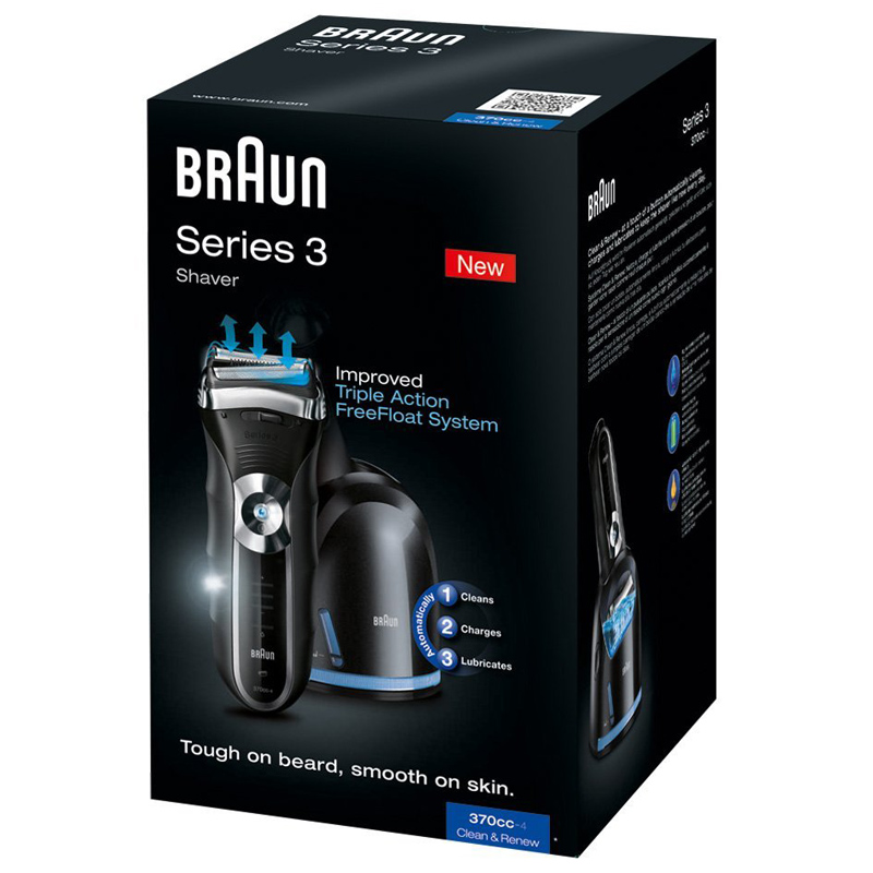 Braun Series 3 370cc-4 Rasierer mit Reinigungsstation schwarz