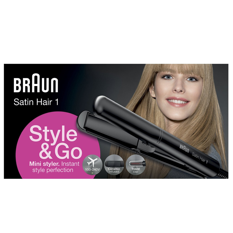 Braun ST 100 Satin Hair 1 schwarz Mini-Haarglätter
