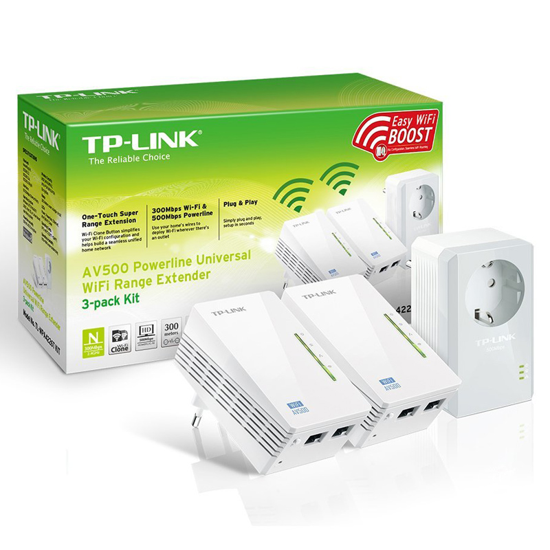 TP-Link TL-WPA4226T KIT WLAN Powerline-Netzwerkadapter 3-er Set