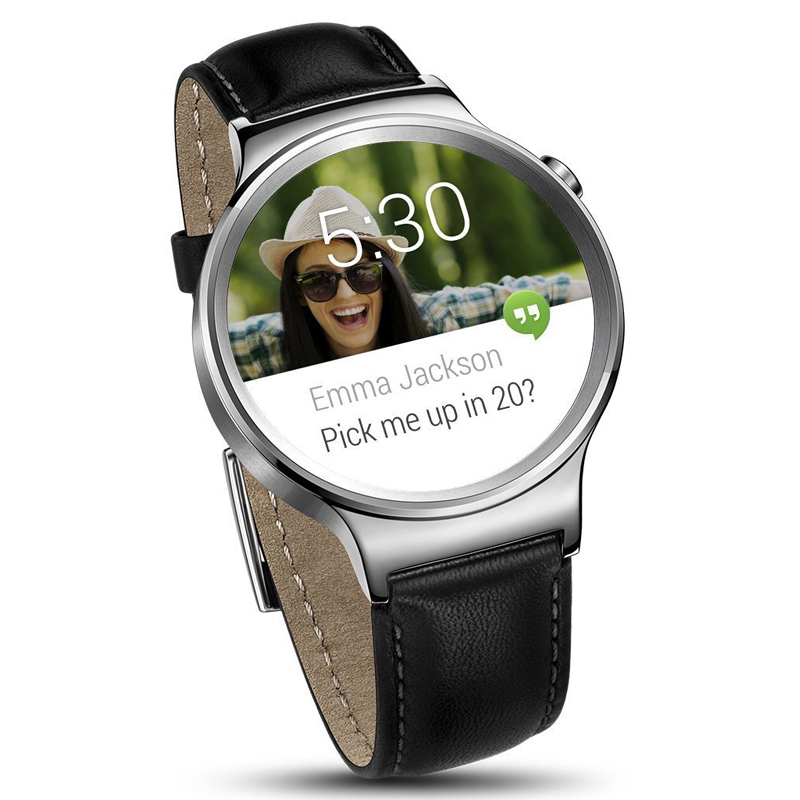 Huawei Watch Classic mit Lederarmband silber/schwarz