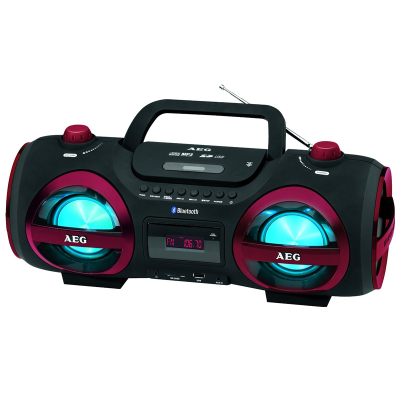 AEG SR 4359 BT CD-Radiorekorder schwarz rot