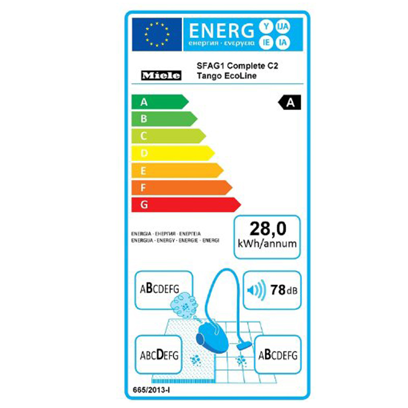 Miele Complete C2 Tango EcoLine EEK A Bodenstaubsauger rot