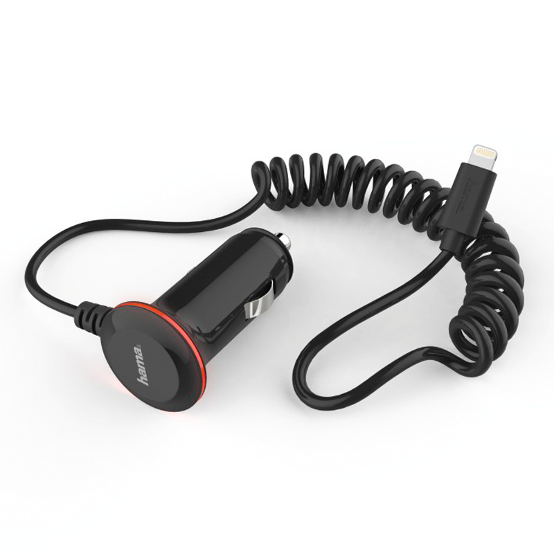 Hama Kfz-Ladegerät, Lightning, 1 A, Schwarz