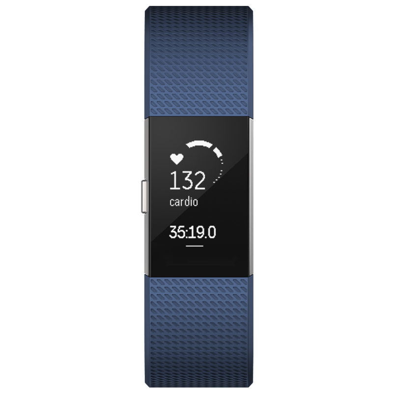 Fitbit Charge 2 Fitnessarmband Large Blau-Silber