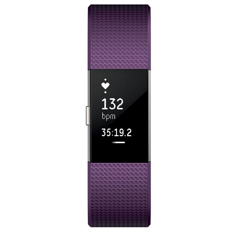 Fitbit Charge 2 Fitnessarmband Small Pflaume-Silber
