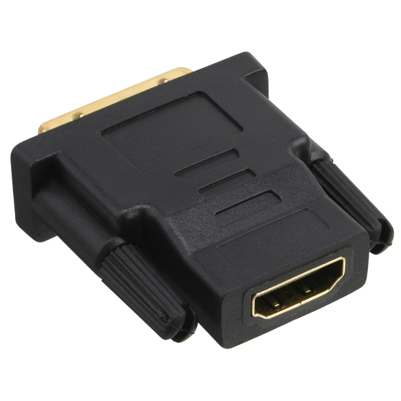 Inline DVI-HDMI Adapter DVI Stecker auf HDMI Buchse vergoldete Kontakte