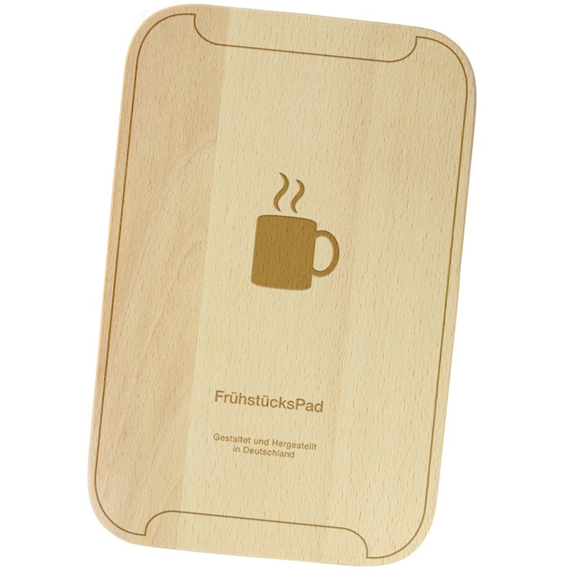 Crazy Kitchen Holz Schneidebrett - FrühstücksPad mit Gravur