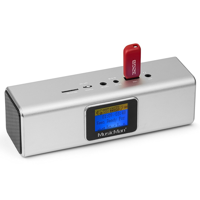 MusicMan BT-X29 DAB Bluetooth Soundstation silber