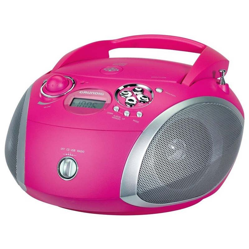 Grundig RCD 1445 CD-Player pink/silber
