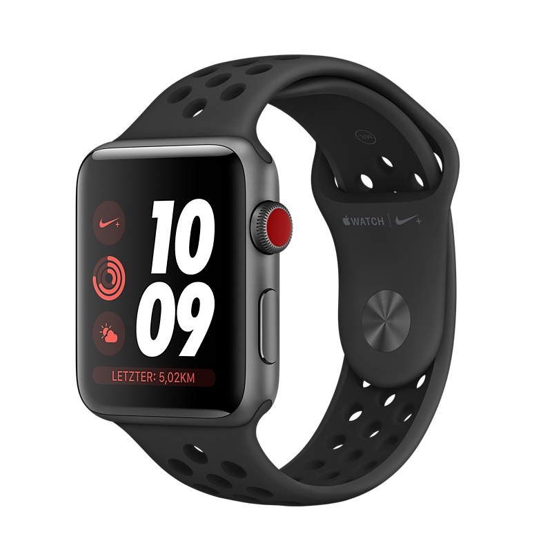 Apple Watch Nike+ GPS + LTE 42mm Space Grau Alu Nike Sportband Anthrazit/Schwarz