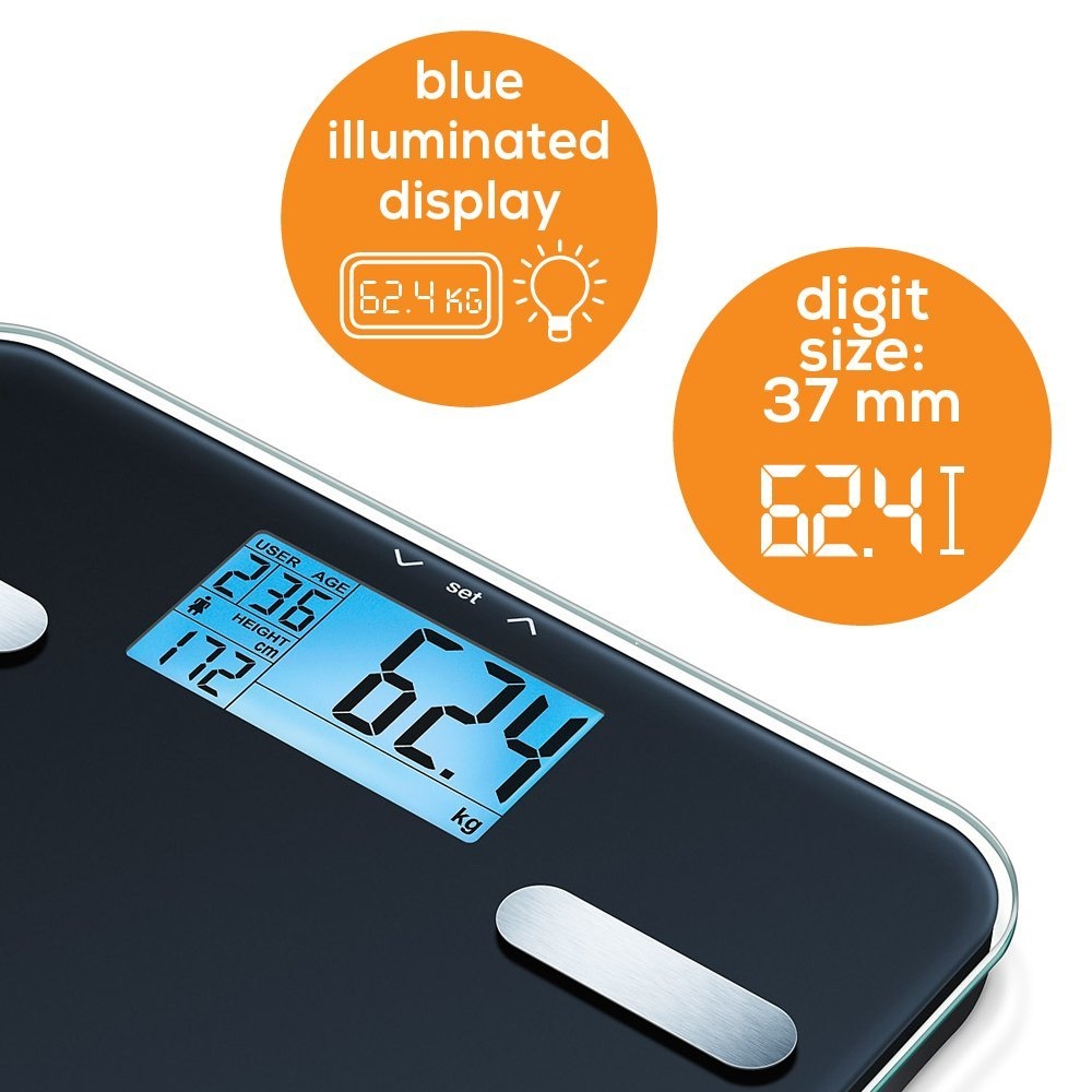 Beurer BF 185 Diagnosewaage mit extra großer LCD-Anzeige