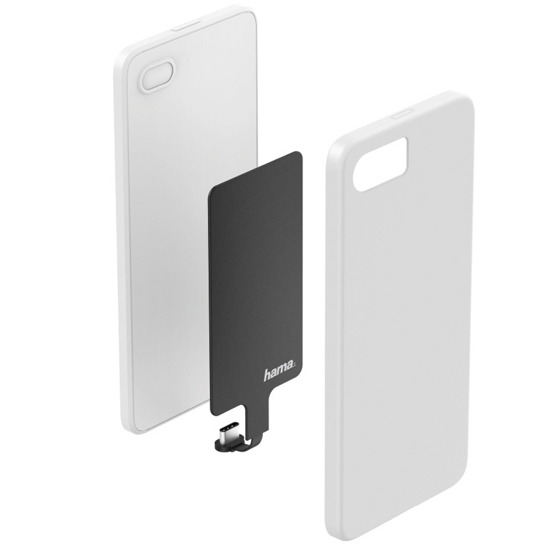 Hama Kabelloser Empfänger für Smartphones, USB Type-C, 800mA, Schwarz