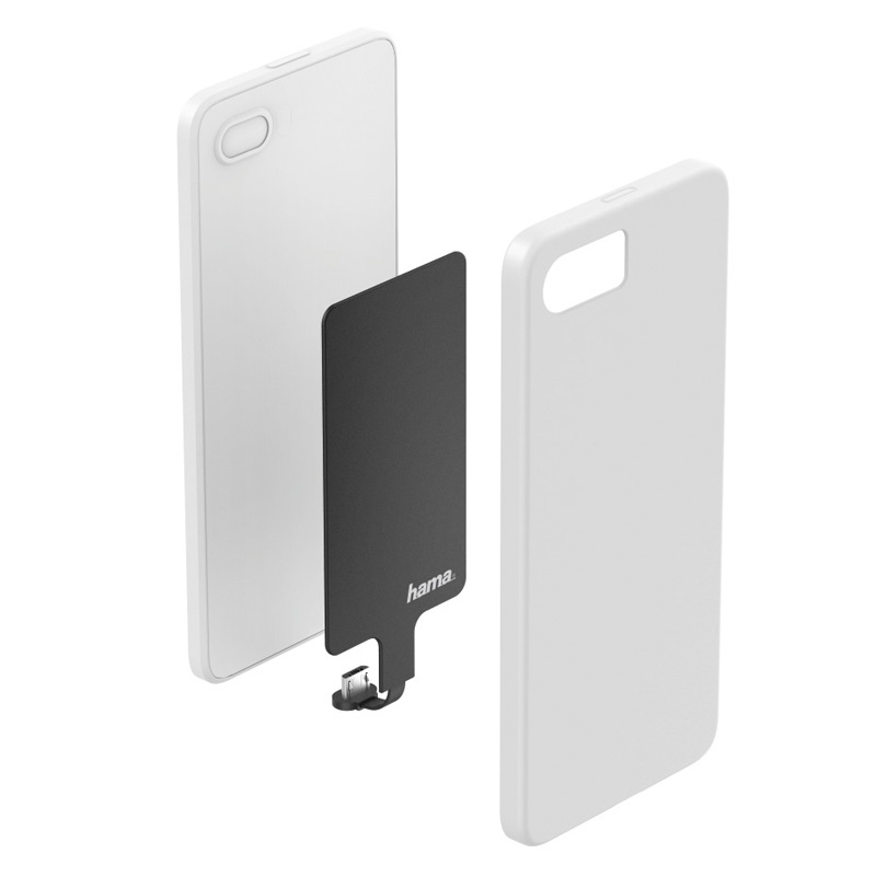 Hama Kabelloser Empfänger für Smartphones, Micro USB, 800mA, Schwarz