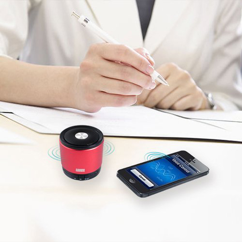 August MS425R tragbarer Bluetooth Lautsprecher mit Mikrofon rot