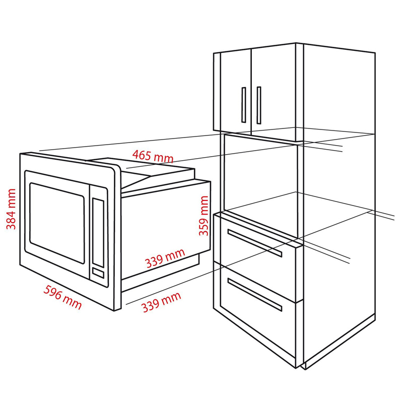 Bomann MWG 2215 EB Einbau-Mikrowelle mit Grill
