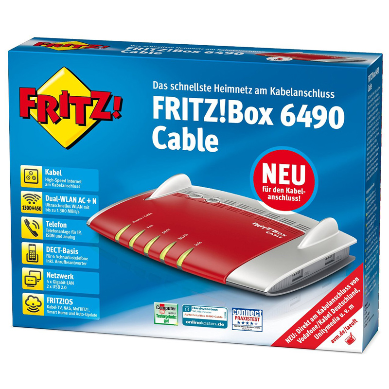 AVM FRITZ!Box 6490 Cable WLAN AC + N Router für Kabelanschluss
