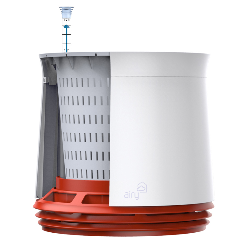 AIRY Pot Blumentopf Luftreinigungssystem in schneeweiß (Hot Chili - rot)