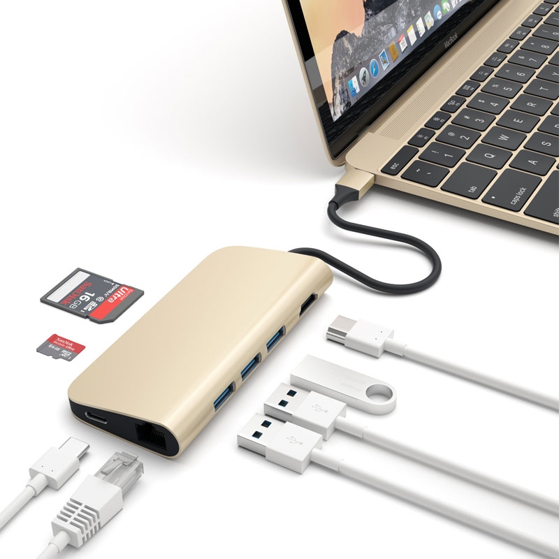 Satechi Type-C Multi-Port Adapter 4K Ethernet Gold
