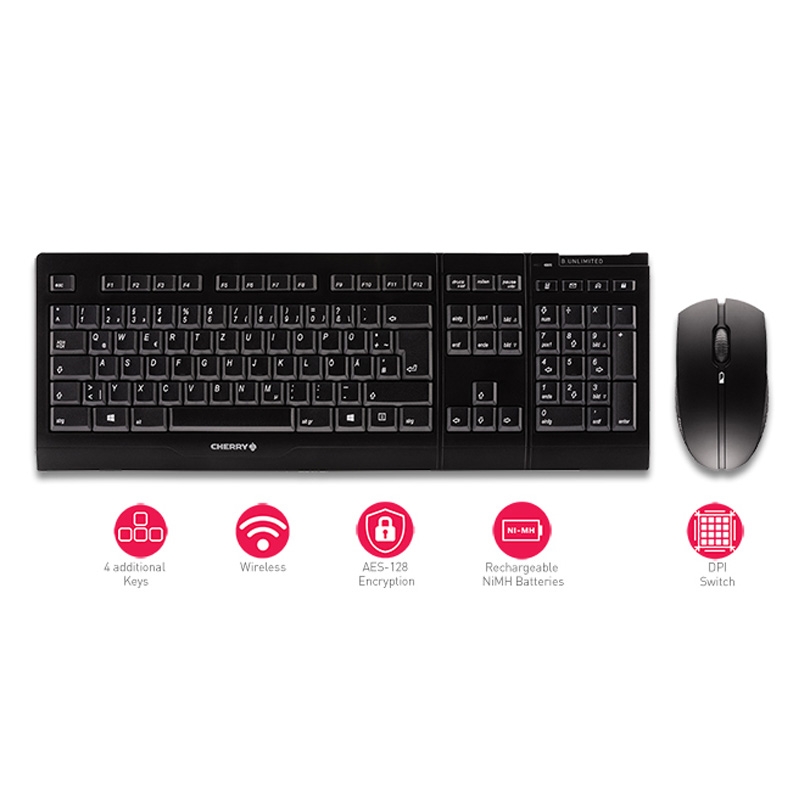 Cherry B.Unlimited 3.0 Tastatur/Maus Set Schwarz