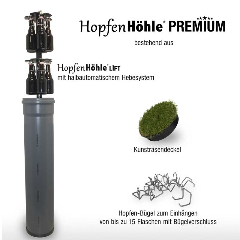 HopfenHöhle LIFT Premium mit halbautomatischem Hebesystem + Zubehör