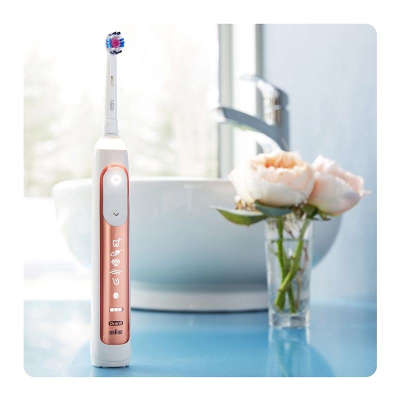 Braun Oral-B Genius 9000 + 2. Handstück mit Bluetooth-Verbindung rosegold/schwarz Ausstellungsgerät