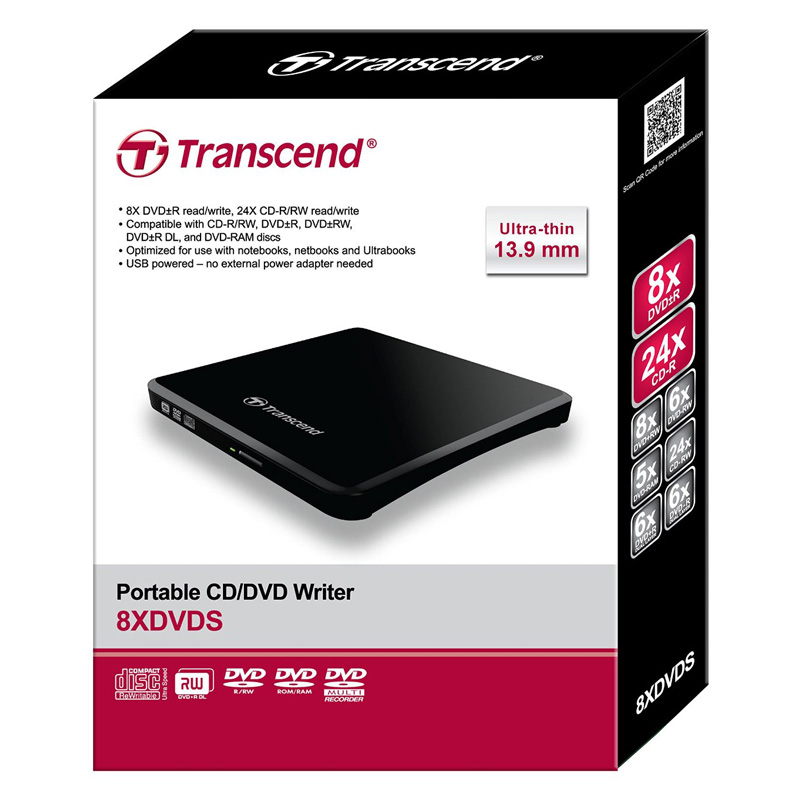 Transcend 8X DVDS-K - Laufwerk extern - DVD±RW