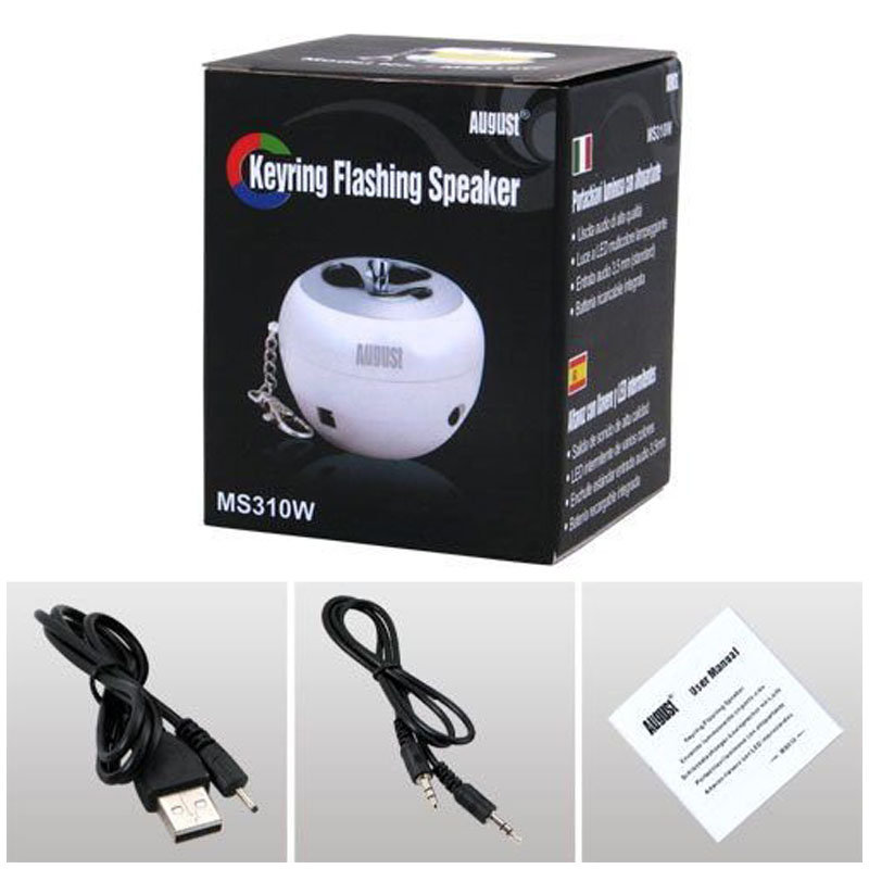 August MS310W Mini Lautsprecher weiß