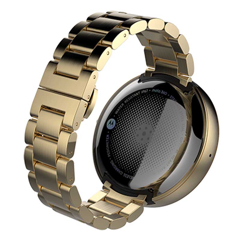 Motorola Moto 360 Smart Watch mit Metallband champagne