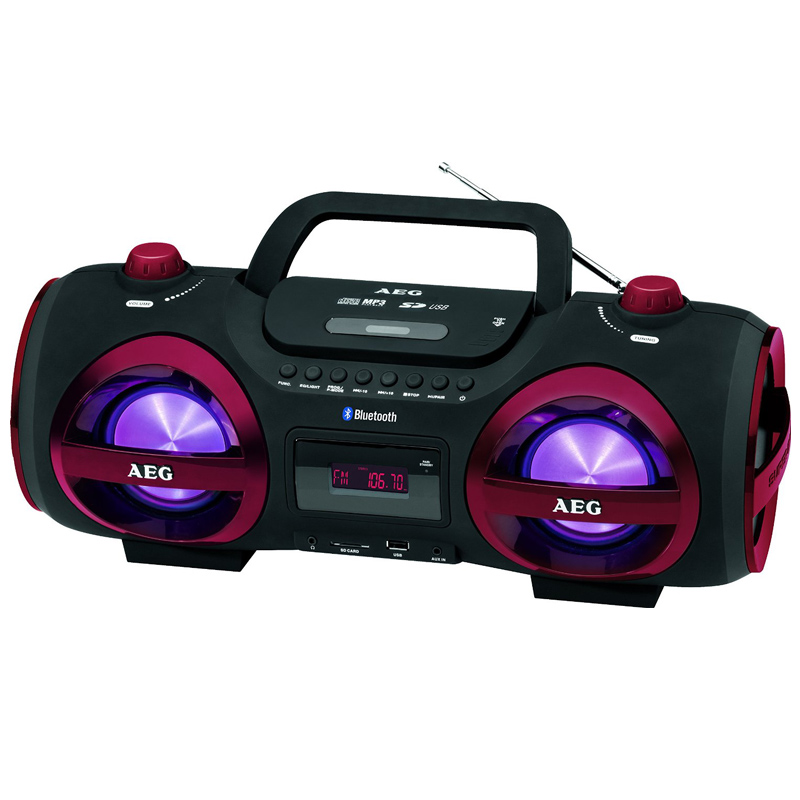AEG SR 4359 BT CD-Radiorekorder schwarz rot