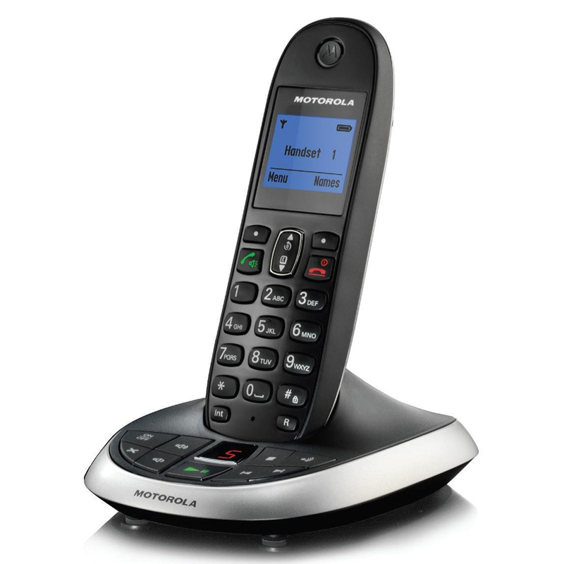 Motorola C2011 DECT Telefon mit Anrufbeantworter schwarz