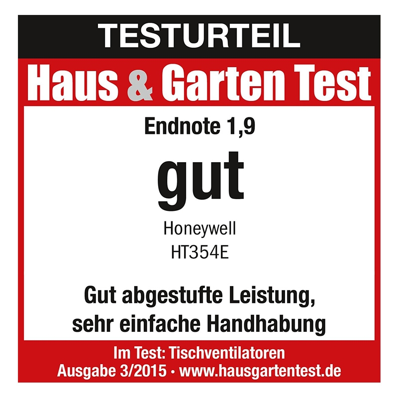 Honeywell Oszillierender QuietSet Tischventilator HT354E